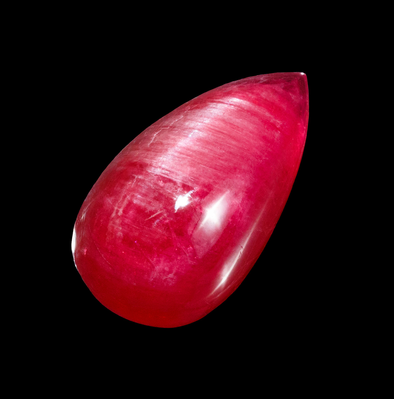 Red Emerald Catseye 1.13 carat Pear Shaped Gem Cabochon