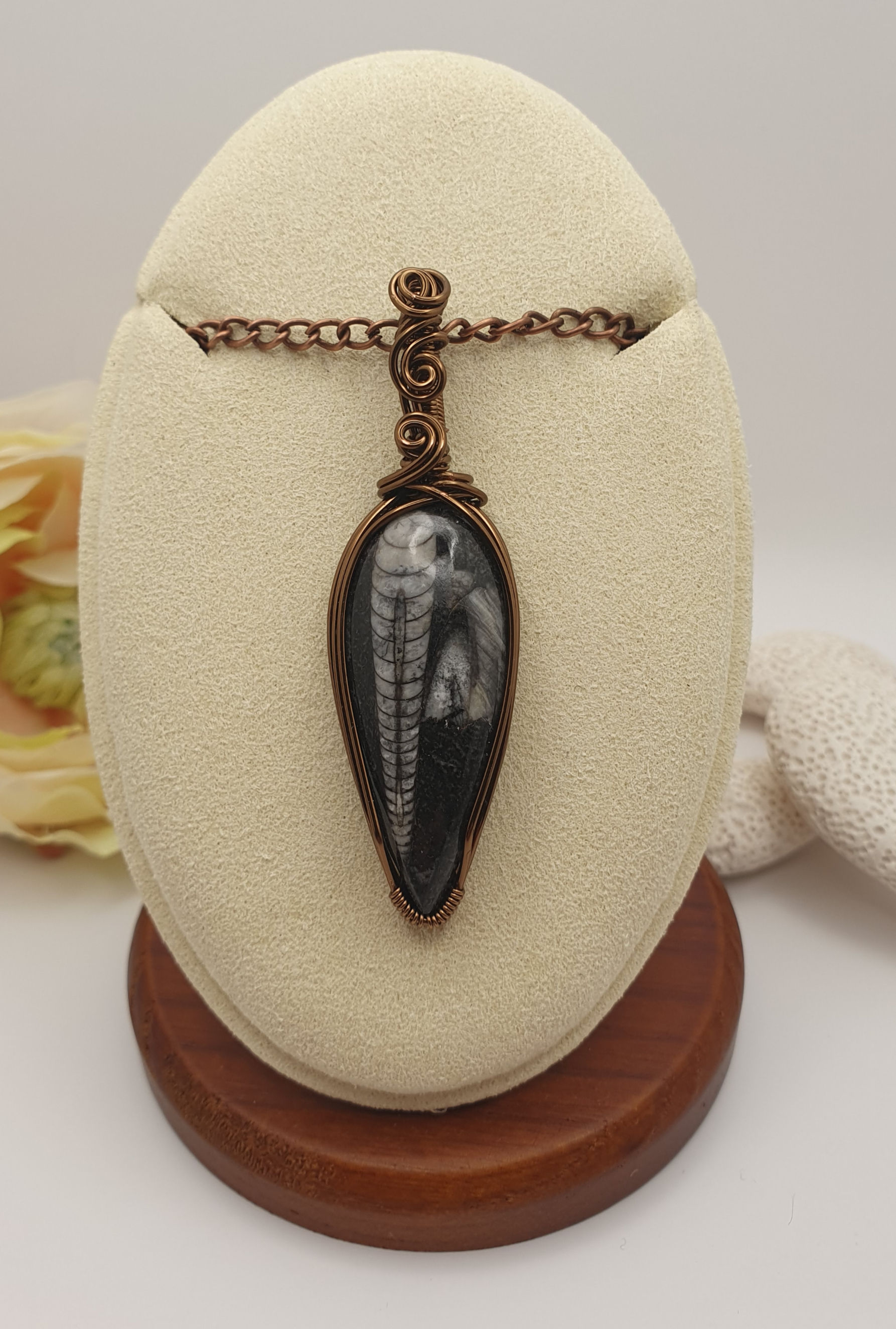 Orthoceras fossil pendant