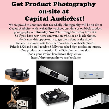 Get Product Photography On Site at Capital Audiofest with Lee Shelly Photography
