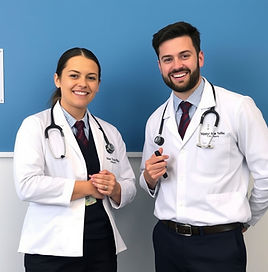 2 junior doctors in normal cloths in gp