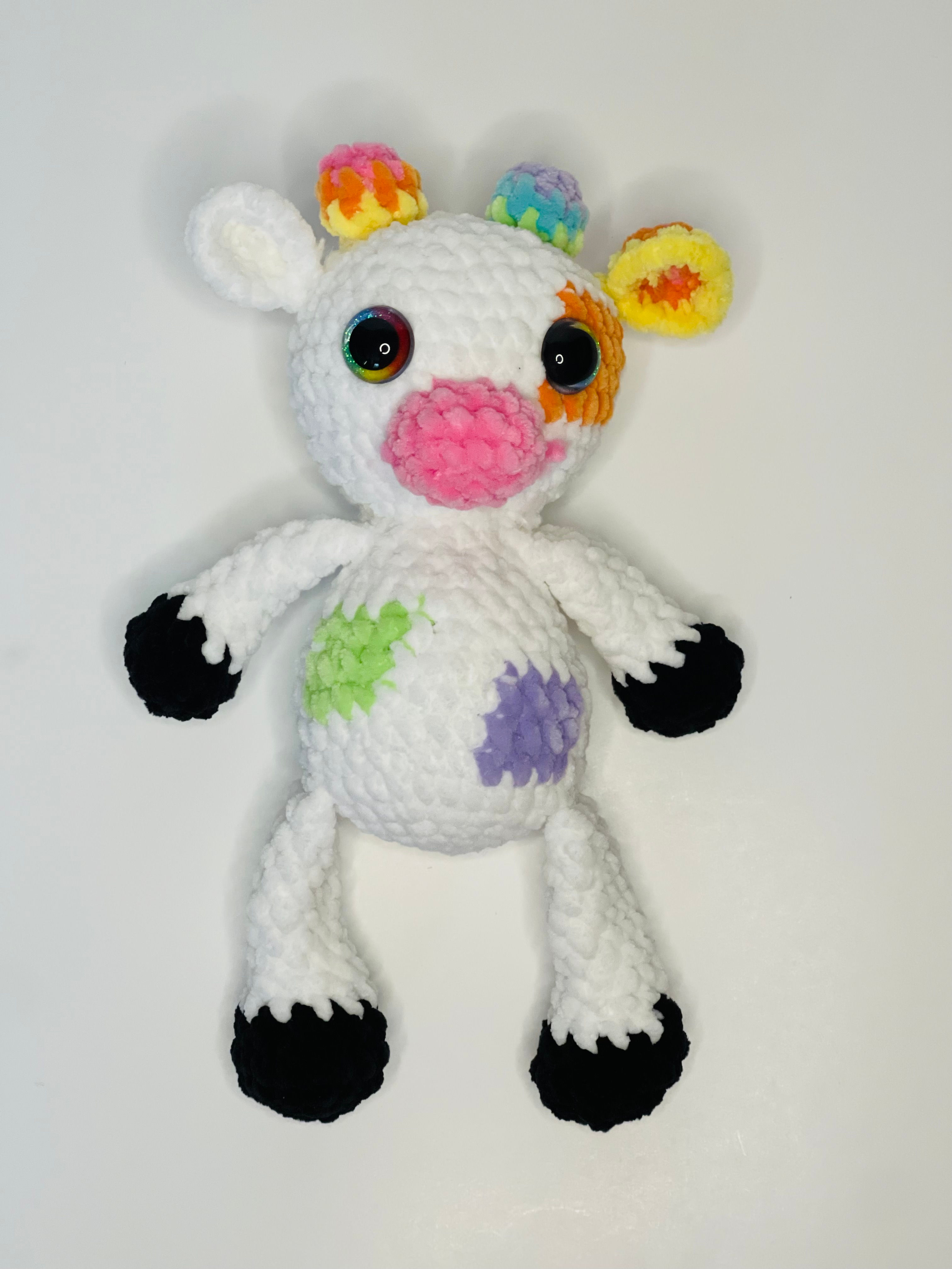crochet rainbow cow