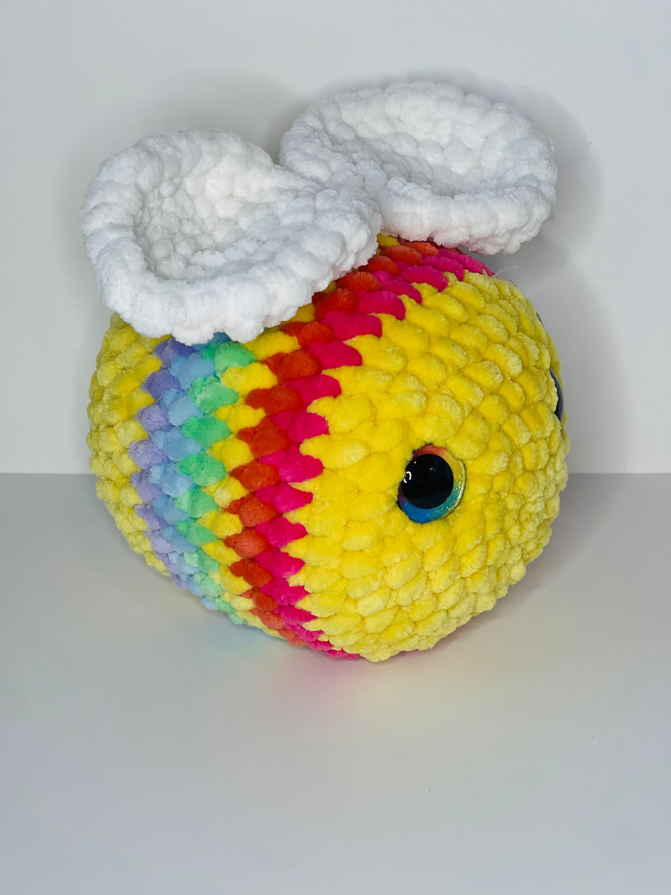 crochet giant rainbow bee