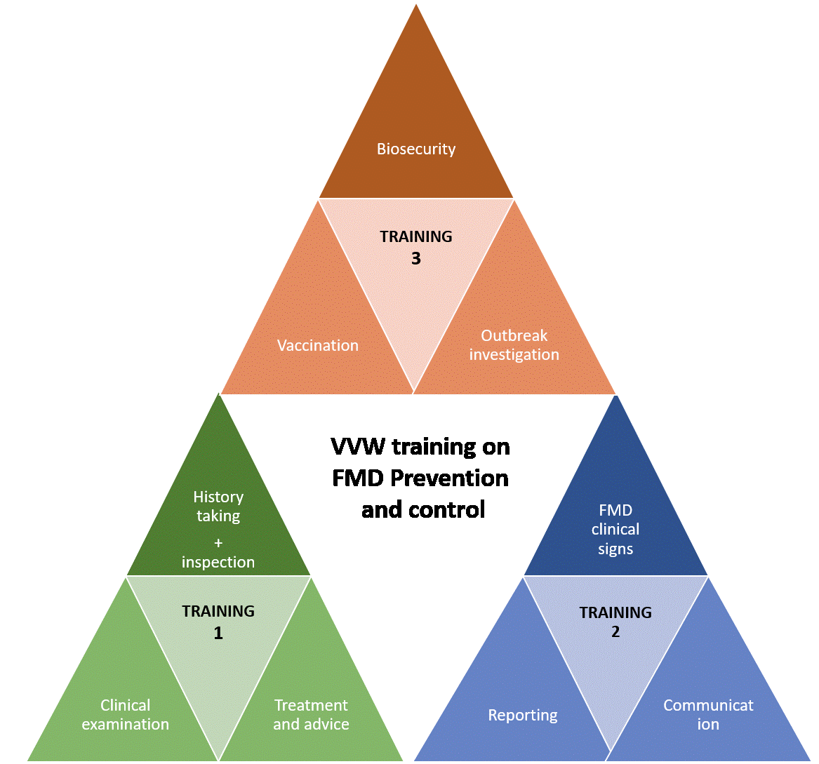 Structure of three-days training of Village Veterinary Workers on FMD prevention and control