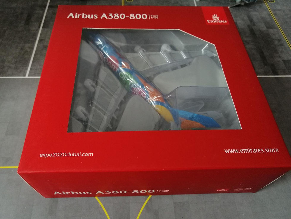 Miniatyrbilde: GEMINI JETS EMIRATES A380 A6-EEU  "DUBAI EXPO-BLUE" 1/400