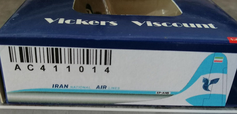 الصورة المصغرة: AEROCLASSICS IRAN AIR VISCOUNT 700 EP-AHB  1/400 AC411014