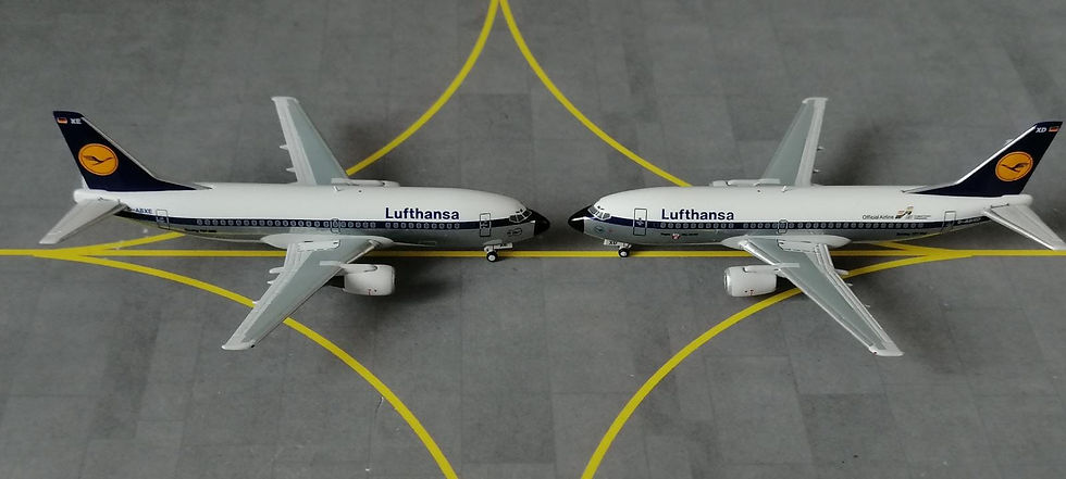 Miniatyrbild: MINIATURE MODELS LUFTHANSA  BOEING B737-330  TWINSET D-AXBD / D-ABXE   1/400