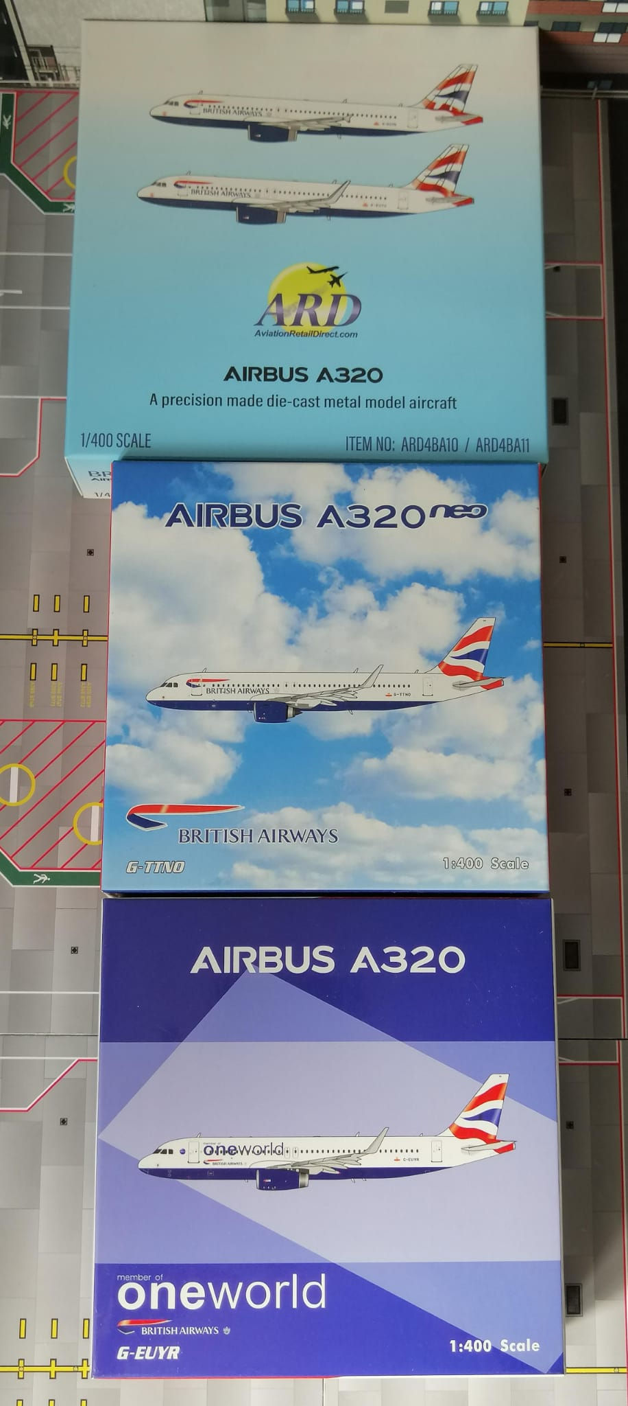 PANDA -PHOENIX  BRTIISH AIRWAYS  AIRBUS A320  BRITISH TRIPLE SET 1/400
