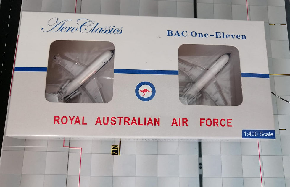 AEROCLASSICS ROYAL AUSTRALIAN AIR FORCE RAF BAC1-111 TWINSET AI2-124/AI215 1/400