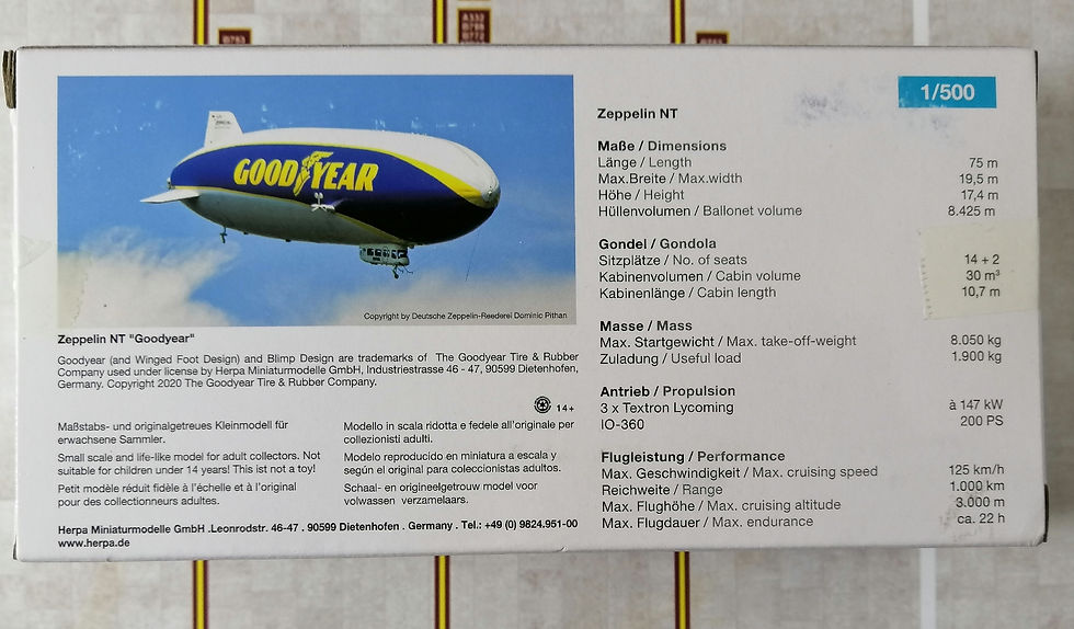 Miniaturebillede: HERPA ZEPPELIN NT GOODYEAR 2020 DESIGN D-LZFN 534871 1/500