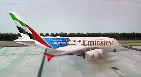 ミニカー　1/400 A380-800 エミレーツ航空 ”Rugby World Cup 2023” A6-EOE [GJUAE2242] Emirates Airbus A380 A6-EOE Rugby World Cup 2023 Gemini Jets
