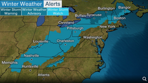 Tormenta invernal en el noreste con fuertes nevadas, hielo y lluvia