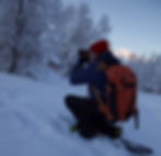 Hendrik Anne Zwar photographing winter landscape