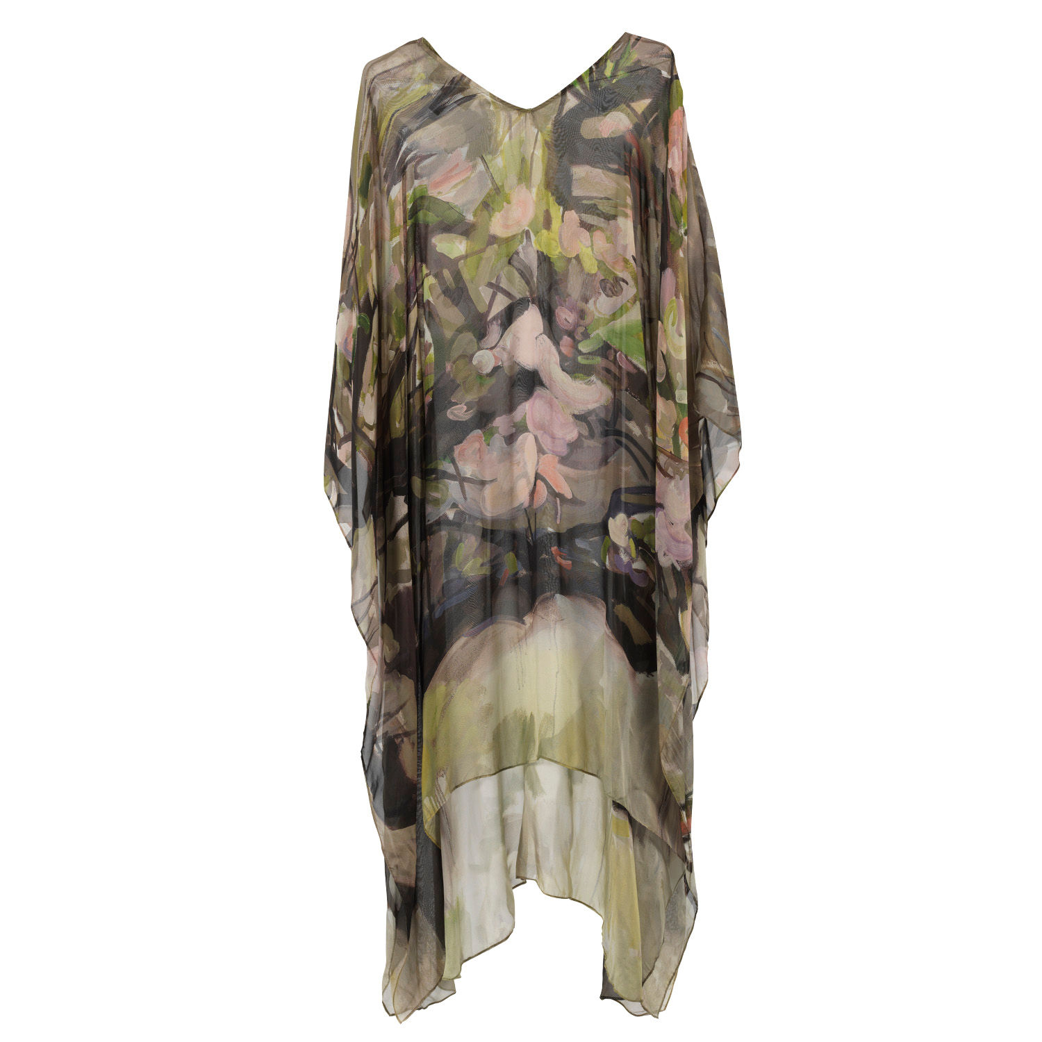 front of georgette silk caftan made in italy named momentum