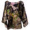 Thumbnail: back of silk blouse with painted tree image in pink, mauve, and bronze