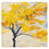 Thumbnail: beautiful imagery of a tree in autumn on a wool handkerchief laid flat