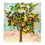 Thumbnail: silk scarf with painted imagery of a kumquat tree laid flat