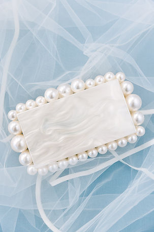 Callie Gates pearl bridal purse white accessory