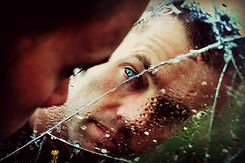 Man behind Broken Glass