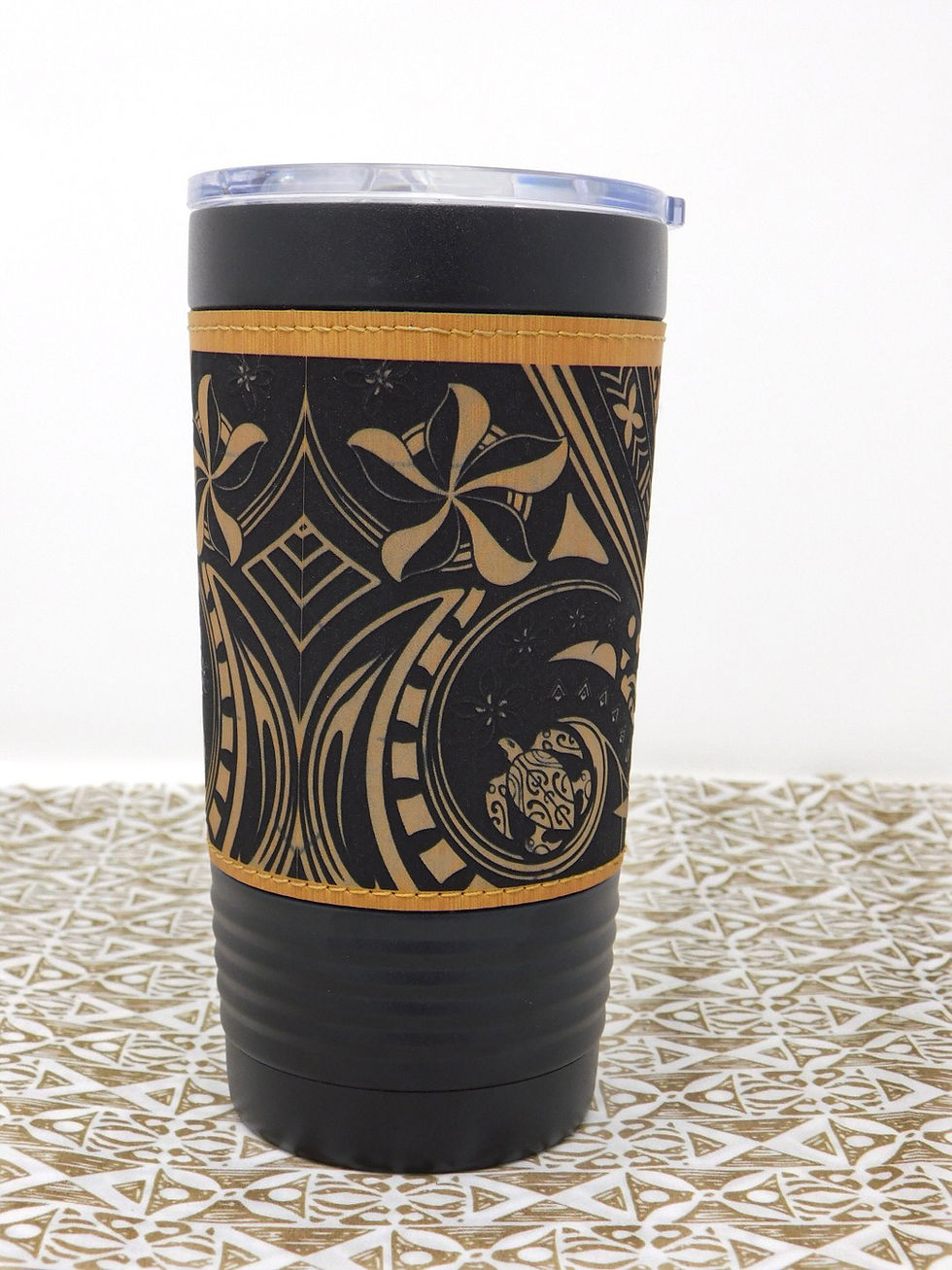 Thumbnail: Hawaiian Engraved Leather Tumbler