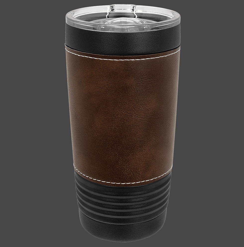 Thumbnail: 20 oz Bamboo Leatherette Tumbler with Slider Lid