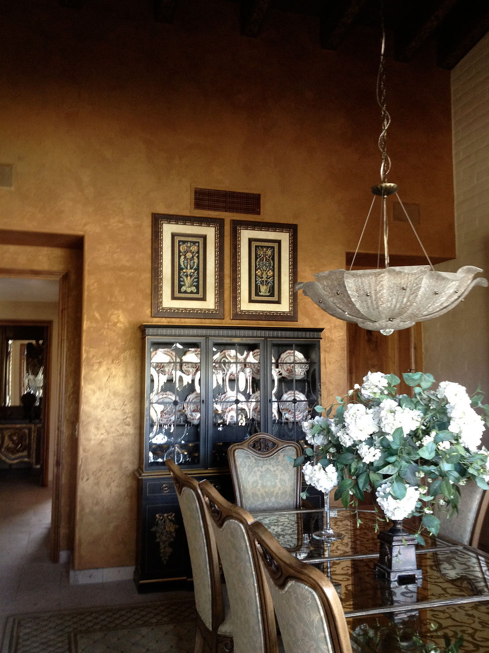 Accent wall metallic plaster