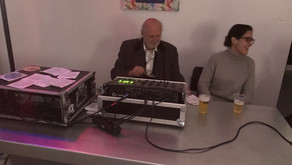 DiscJockey Guillaume Bijl in the MUHKA Antwerp at the opening of MARCEL BROODTHAERS