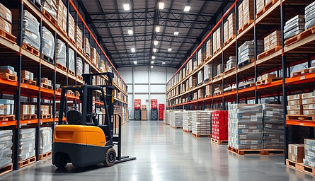 bright, clean warehouse image with a forklift and pallets..jpg