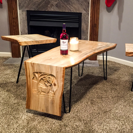 Live Edge Waterfall Cottonwood Living Room Set