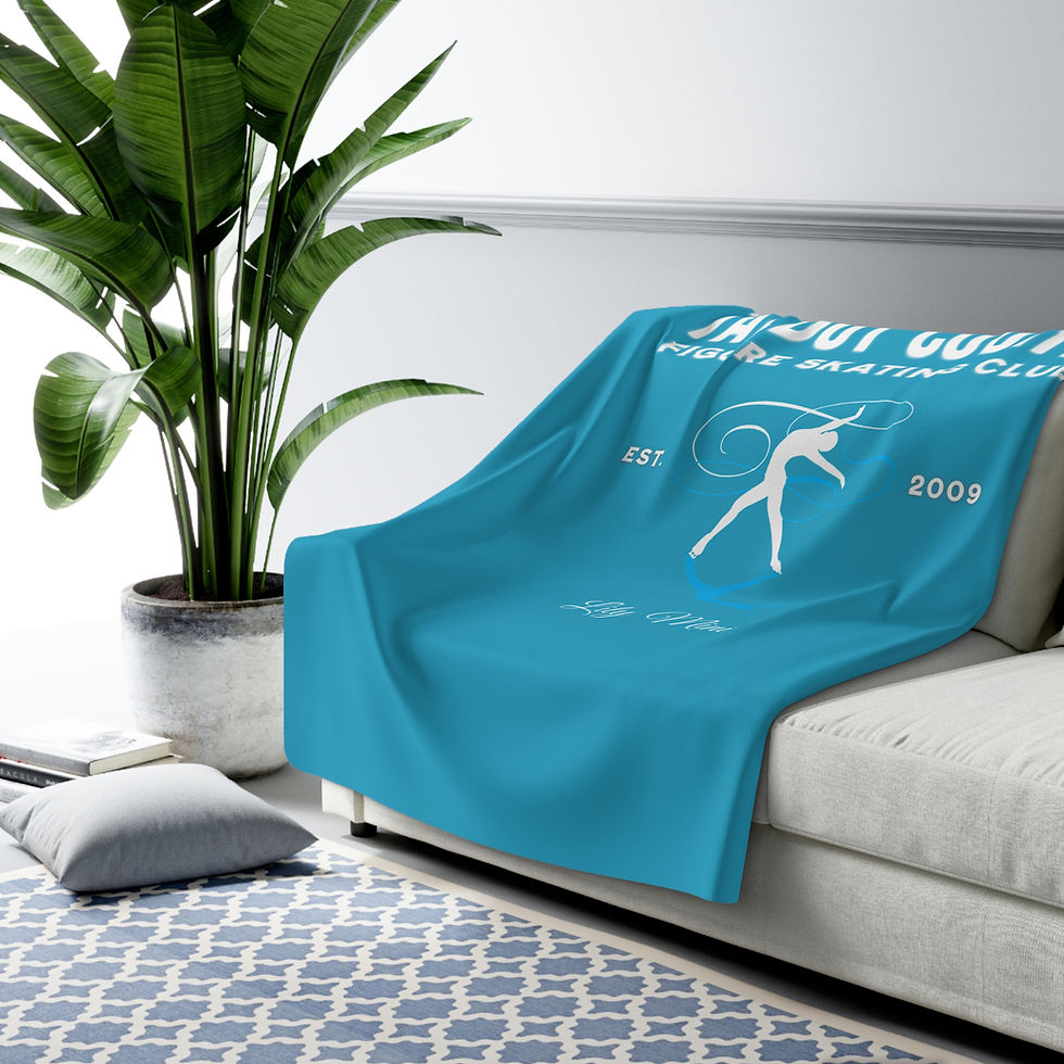 Thumbnail: Talbot Customized Sherpa Fleece Blanket- Design 2 (Turquoise)