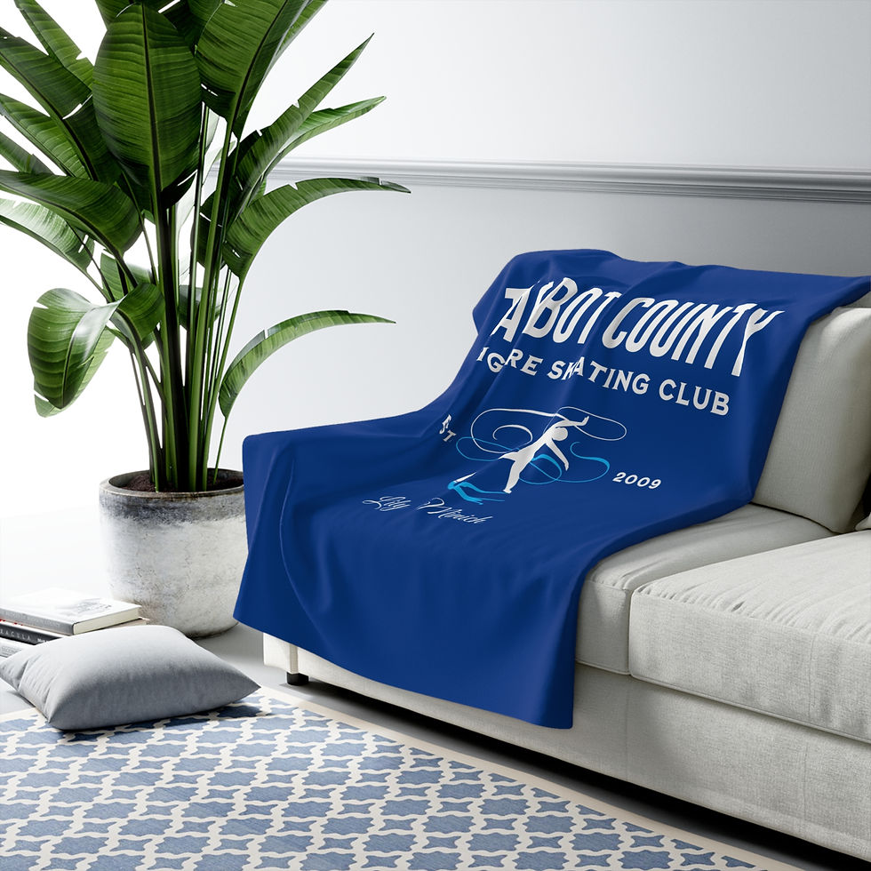 Thumbnail: Talbot Customized Sherpa Fleece Blanket- Design 2 (Dark Blue) 