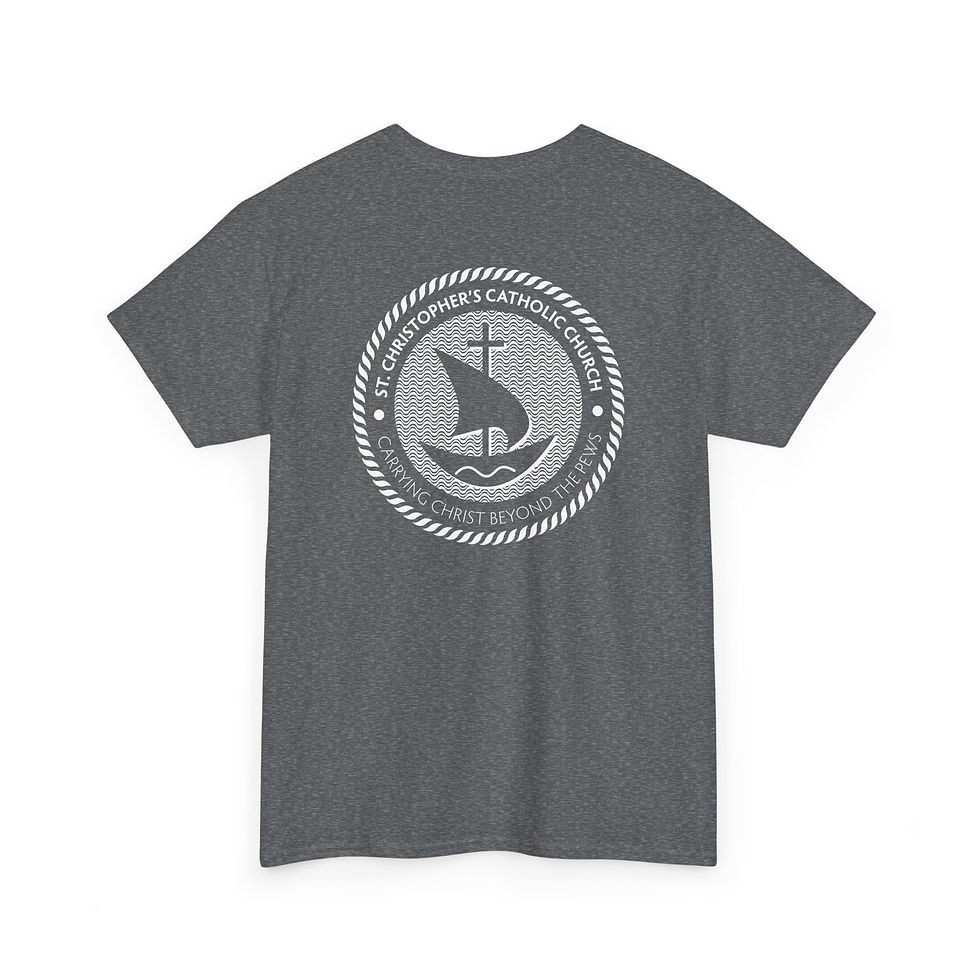 Thumbnail: Cotton: St. Christopher's Nautical Rope Back Cotton T-Shirt (Two Sided)