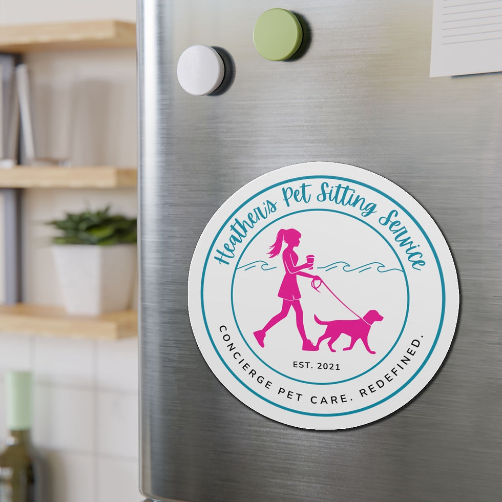 Thumbnail: Round Heathers Pet Sitting Service Die-Cut Magnet (Almost 6")