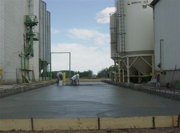 Foundational concrete slab