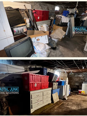 We helped a home owner clean their basement out in New Bedford, Massachusetts. Our team had removed junk, trash, debris, old appliances, old electronics, and house hold items they did not want. 