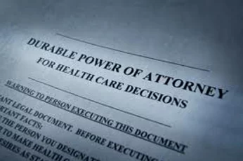 Document entitled "Durable Power of Attorney for Health Care Decisions"