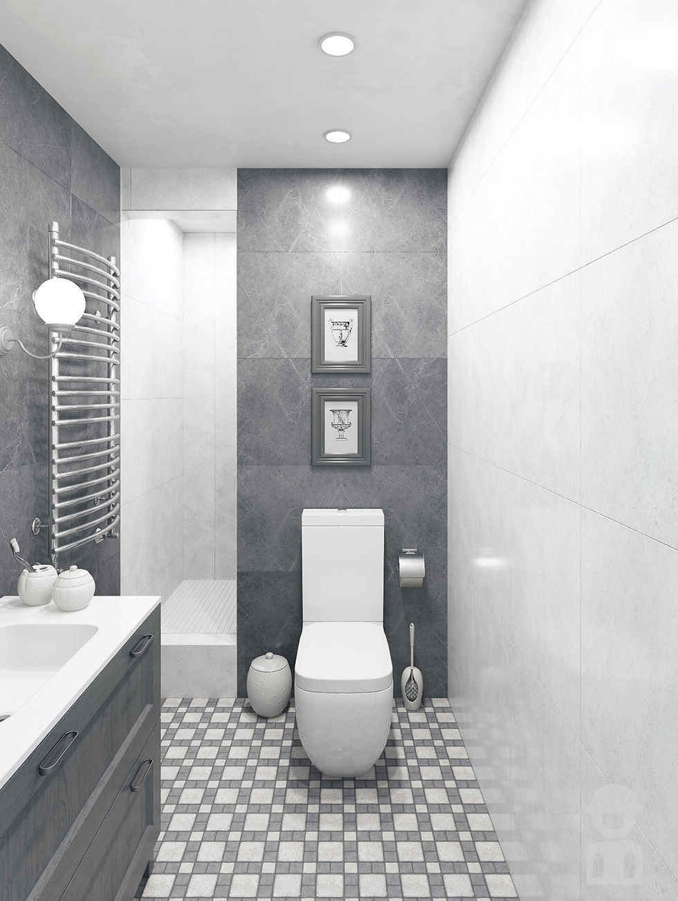 Вход в душевую в санузле