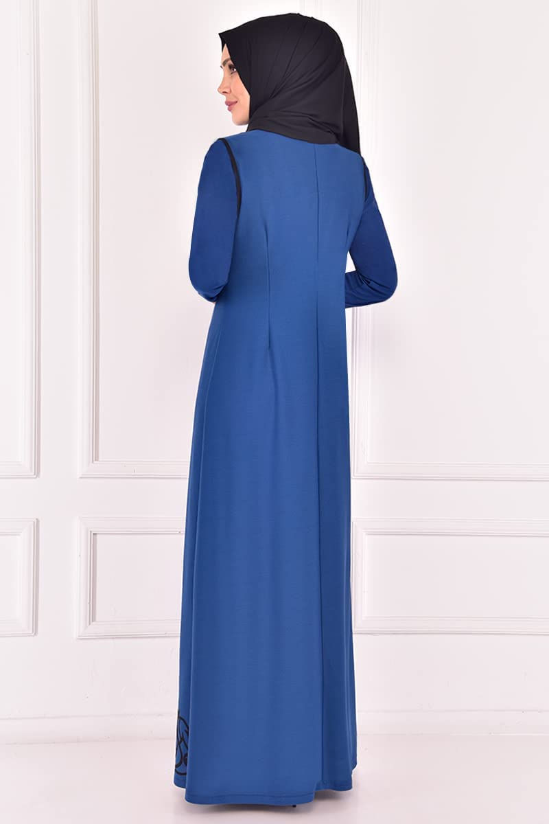 الصورة المصغرة: فستان صدرية مزين أسود بنزين