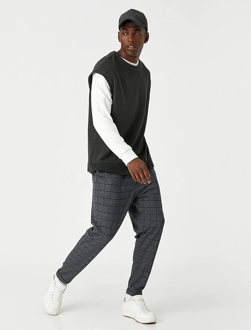 الصورة المصغرة: Men's Cotton Sweatpants Checkered Tie Waist Sweatpants Men