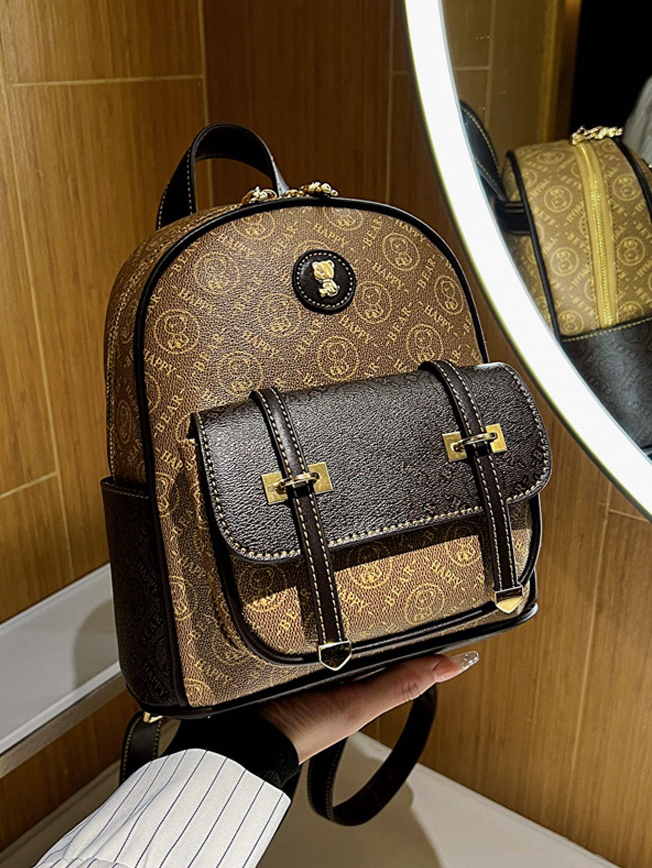 حقيبة ظهر كلاسيكية نمط هندسي