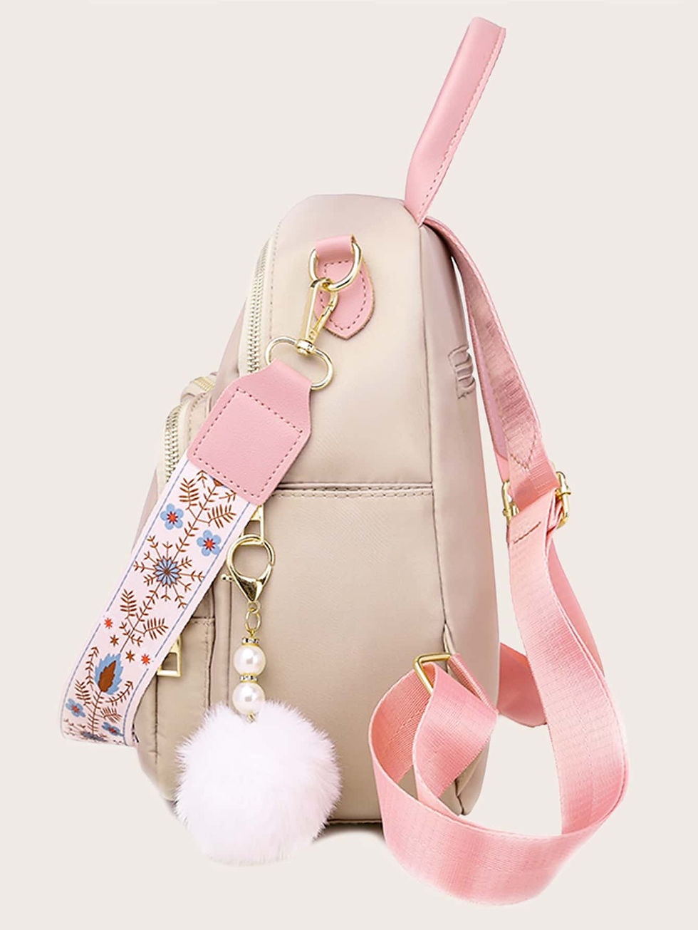 الصورة المصغرة: حقيبة الظهر بتطريز الزهر