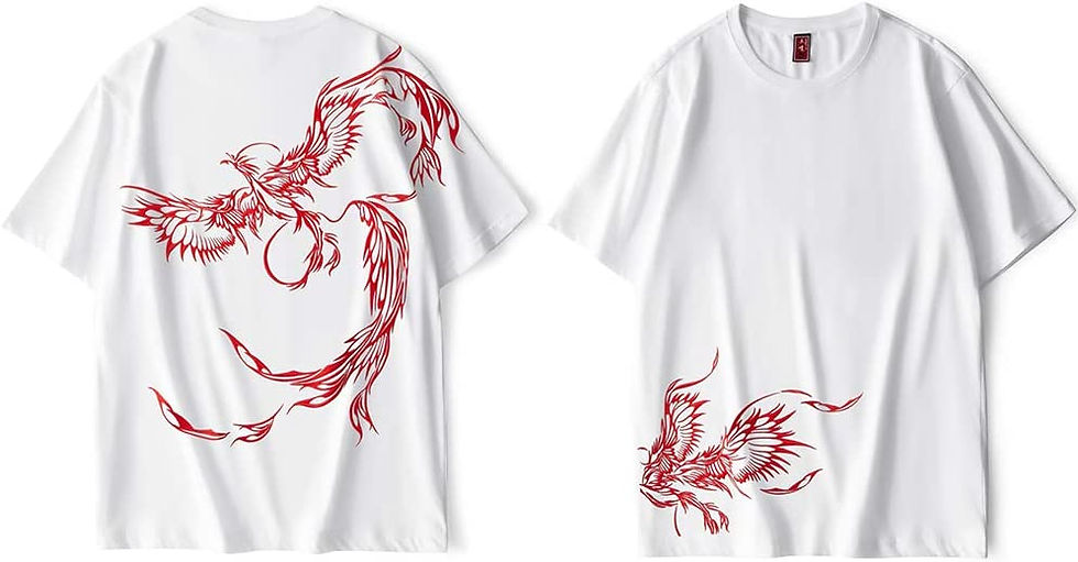 الصورة المصغرة:  النمط الصيني قصير الأكمام عناصر أوبرا بكين المطرزة الرجال الصيف عارضة تي شيرت