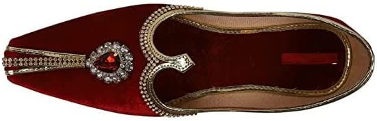 الصورة المصغرة: حذاء زفاف رجالي جوتي تقليدي بنجابي هندي موجاري زمرد