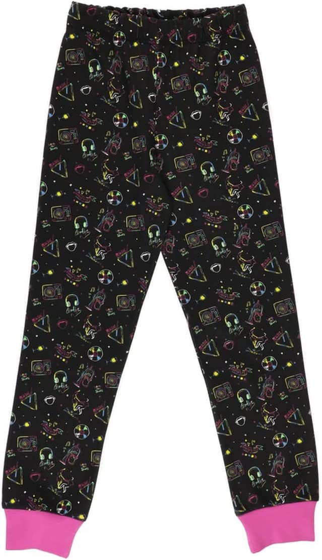 الصورة المصغرة:  طقم بيجاما مطبوعة بياقة مستديرة طقم بيجاما للبنات