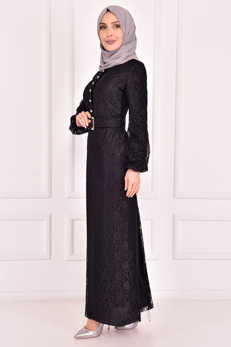 الصورة المصغرة: فستان سهرة دانتيل أسود