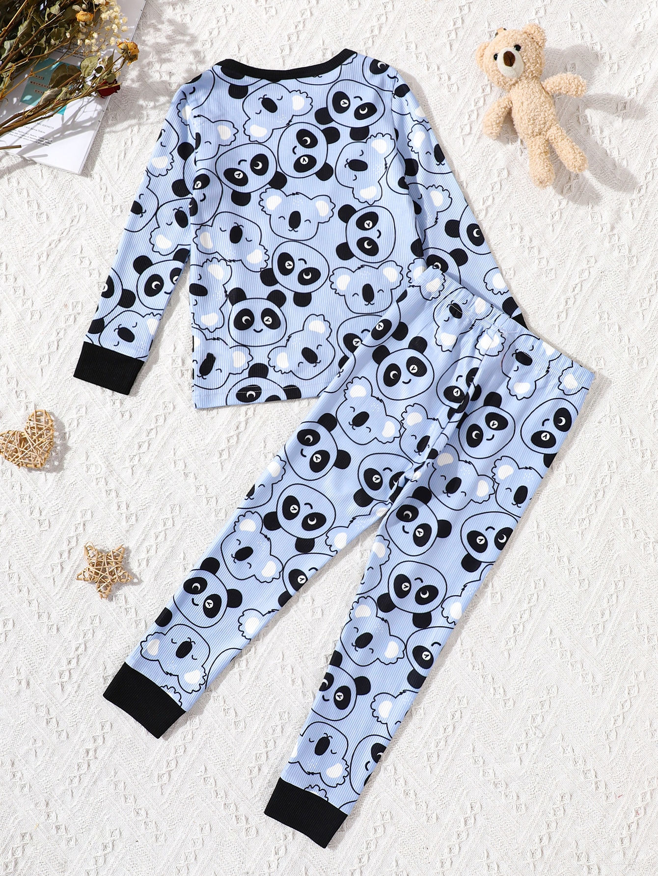 طقم بيجامة طباعة الباندا ضيق ولد