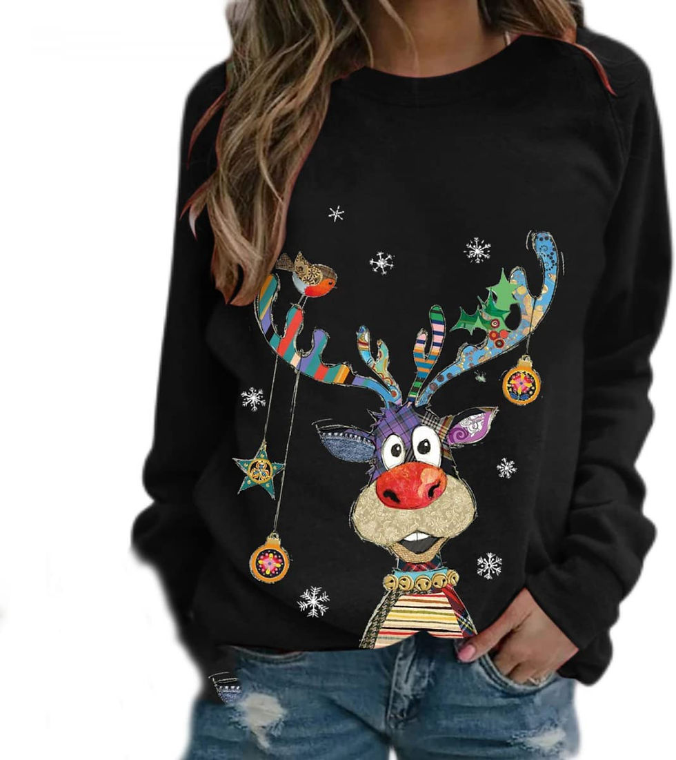 الصورة المصغرة: كنزة عيد الميلاد من بارتيرا للنساء ، بلوزات الكريسماس النسائية الأنيقة ذات الجر