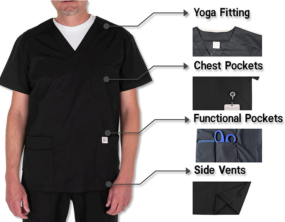 الصورة المصغرة: JONATHAN UNIFORM Men's Functional Tunic Top with 4 Pockets for Dental, Veterina