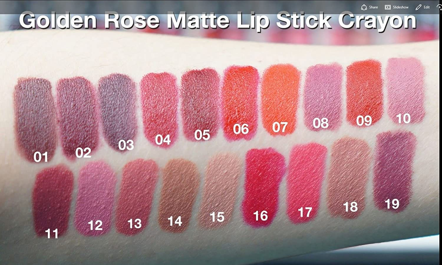 Golden Rose Matte Lipstick Crayon No:05