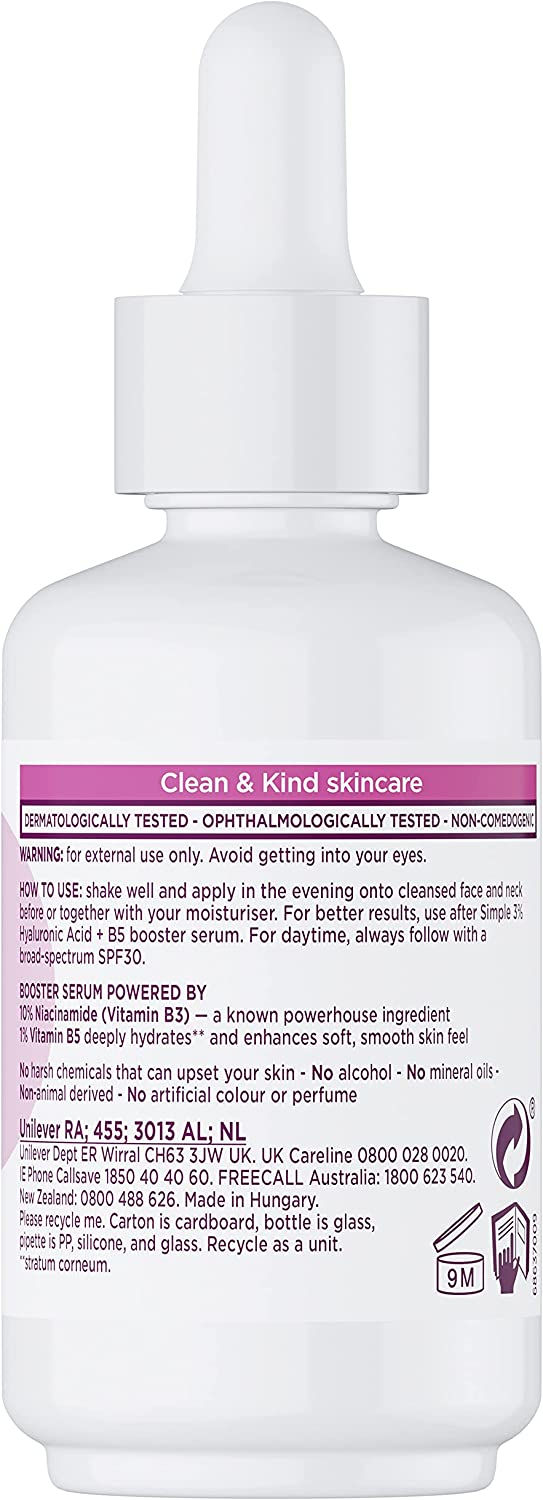 الصورة المصغرة: Simple Booster Serum 10% Vitamin B3 Niacinamide Even Skin Tone and Appearance, 