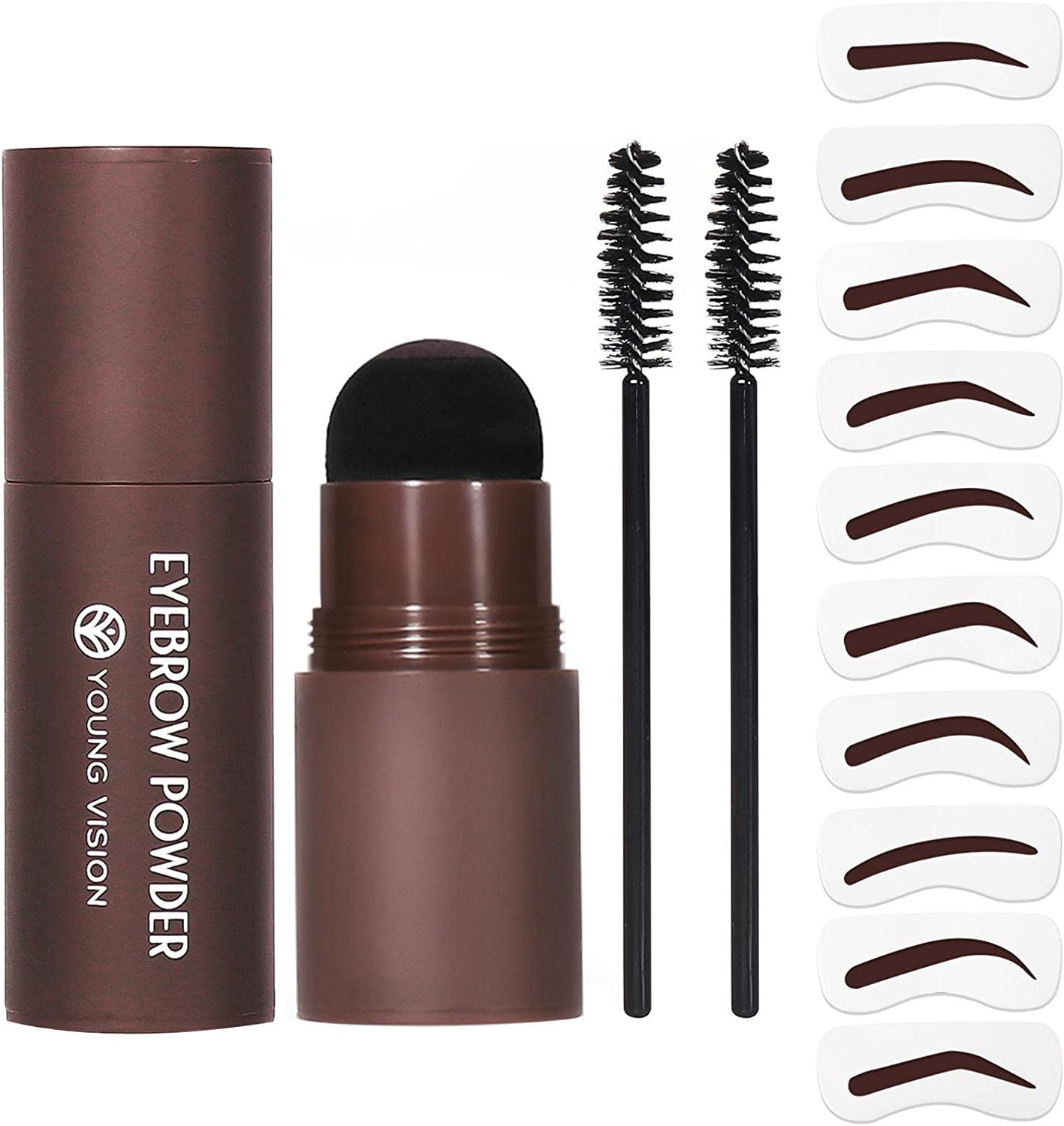 Eyebrow Stamp Kit - Pigmented Portable Eyebrow Stamp Stencil Set Waterproof | E